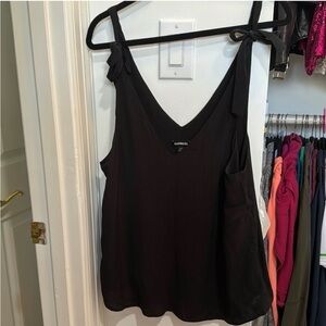 Express Black Tie-Shoulder V-Neck Women's Tank Top NWT